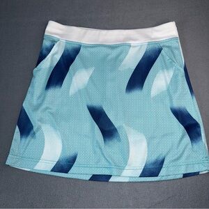 Grand Slam Aqua and Navy Skater Golf Skirt Skort pull on pockets size Medium